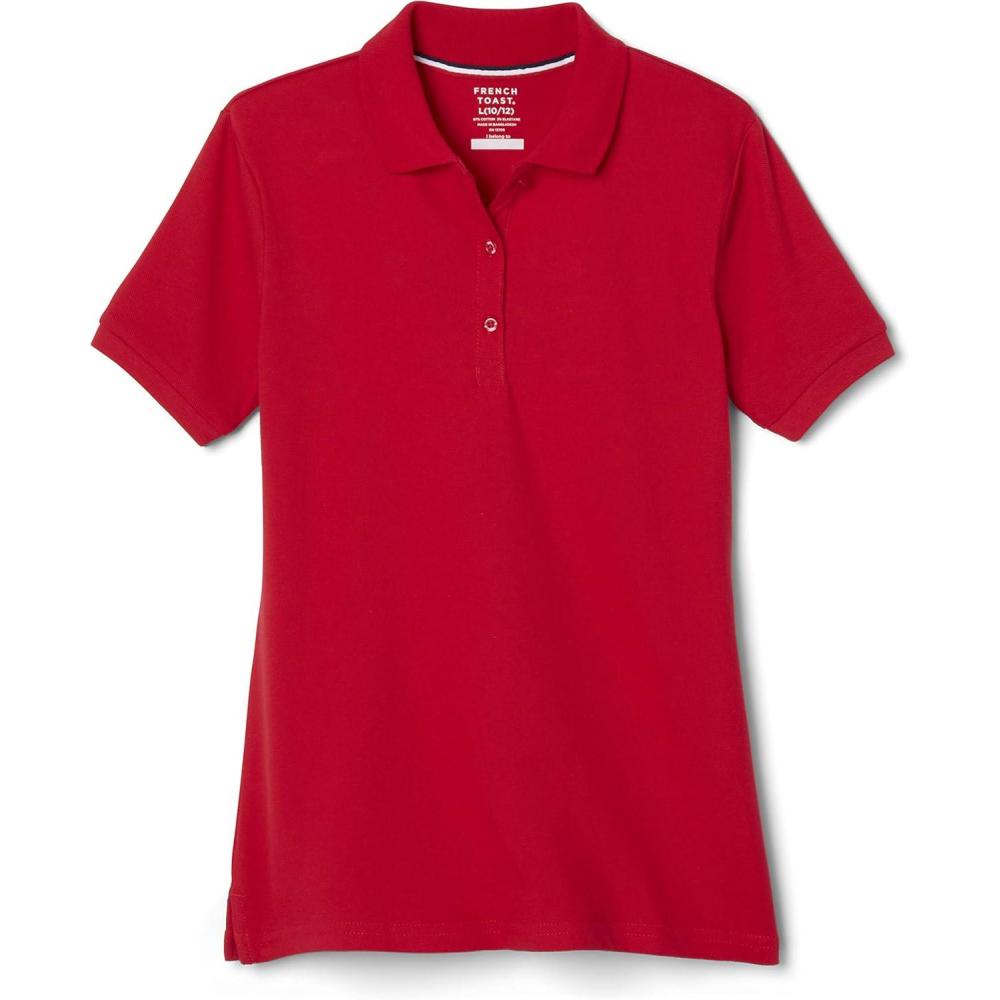 imageFrench Toast Girls Short Sleeve Stretch Pique Polo ShirtRed