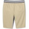 French Toast Girls Pull-on Stretch Contrast Waistband Shorts(Khaki)