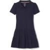French Toast Girls Ruffle Pique Polo School Uniform Dress(Navy)