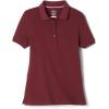 French Toast Girls’ Short Sleeve Stretch Pique Polo Shirt(Burgundy)