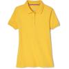 French Toast Girls’ Short Sleeve Stretch Pique Polo Shirt(Gold)