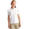 French Toast Girls’ Short Sleeve Stretch Pique Polo Shirt(White)