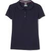 French Toast Toddler Girls Short Sleeve Peter Pan Collar Polo(Navy Blue)