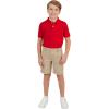 French Toast Unisex-Child Short Sleeve Pique Polo Uniform Shirt (Standard & Husky)(Red)