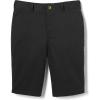 French Toast Boys’ Adjustable Waist Flat Front Chino Bermuda Shorts with Stretch (Standard & Husky), Black, 14