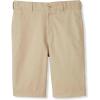 French Toast Boys’ Adjustable Waist Flat Front Chino Bermuda Shorts with Stretch (Standard & Husky), Khaki, 14