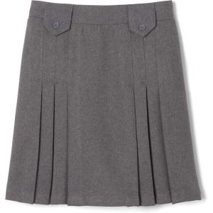 French Toast Big Girls’ Front Pleated Skirt with Tabs(Heather Gray)