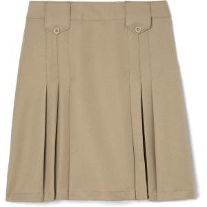 French Toast Big Girls’ Front Pleated Skirt with Tabs(Khaki)