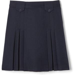 French Toast Big Girls’ Front Pleated Skirt with Tabs(Navy)