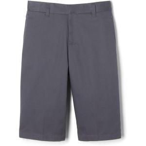 French Toast Boys’ Adjustable Waist Stretch Flat Front Shorts (Standard & Husky) for School Uniform(Heather Gray)
