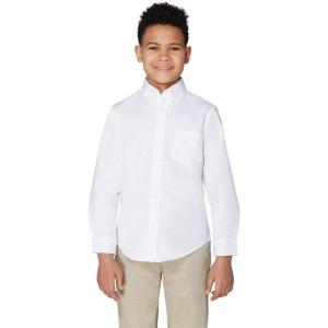 French Toast Boys Long Sleeve Oxford Shirt (Standard & Husky) Button Down Shirt(White)