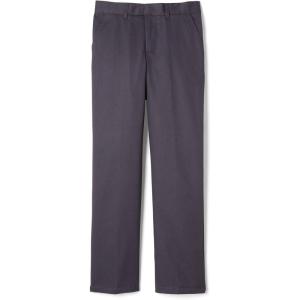 French Toast Boys’ Relaxed Fit Twill Pant with Adjustable Waist in Standard Slim and Husky(Heather Gray)