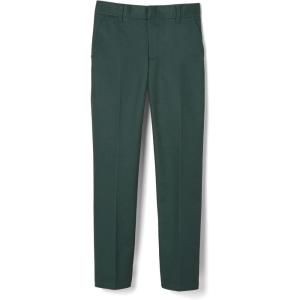 French Toast Boys’ Relaxed Fit Twill Pant with Adjustable Waist in Standard Slim and Husky(Hunter Green)