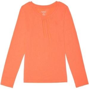 French Toast Girls Long Sleeve Crewneck Tee T Shirt(Fiery Coral)