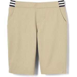 French Toast Girls Pull-on Stretch Contrast Waistband Shorts(Khaki)