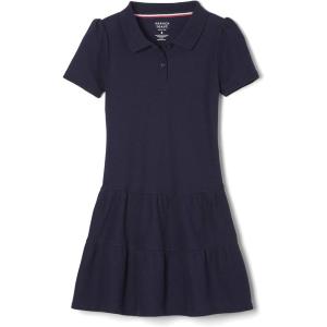French Toast Girls Ruffle Pique Polo School Uniform Dress(Navy)