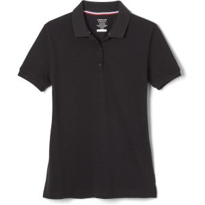 French Toast Girls’ Short Sleeve Stretch Pique Polo Shirt(Black)