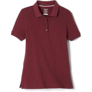 French Toast Girls’ Short Sleeve Stretch Pique Polo Shirt(Burgundy)