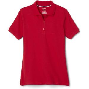 French Toast Girls’ Short Sleeve Stretch Pique Polo Shirt(Pink)