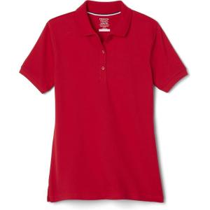 French Toast Girls’ Short Sleeve Stretch Pique Polo Shirt(Red)