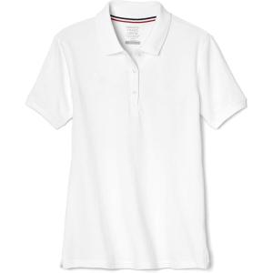 French Toast Girls’ Short Sleeve Stretch Pique Polo Shirt(White)
