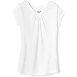 French Toast Girls Short Sleeve V-Neck T-Shirt Tee(White)