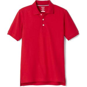 French Toast Unisex-Child Short Sleeve Pique Polo Uniform Shirt (Standard & Husky)(Red)