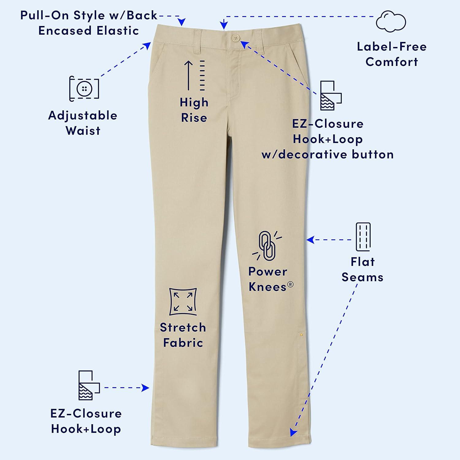 imageFrench Toast Girls Adaptive Straight Leg Pants with Hook and Loop Closure and PullApart Leg OpeningsNavy