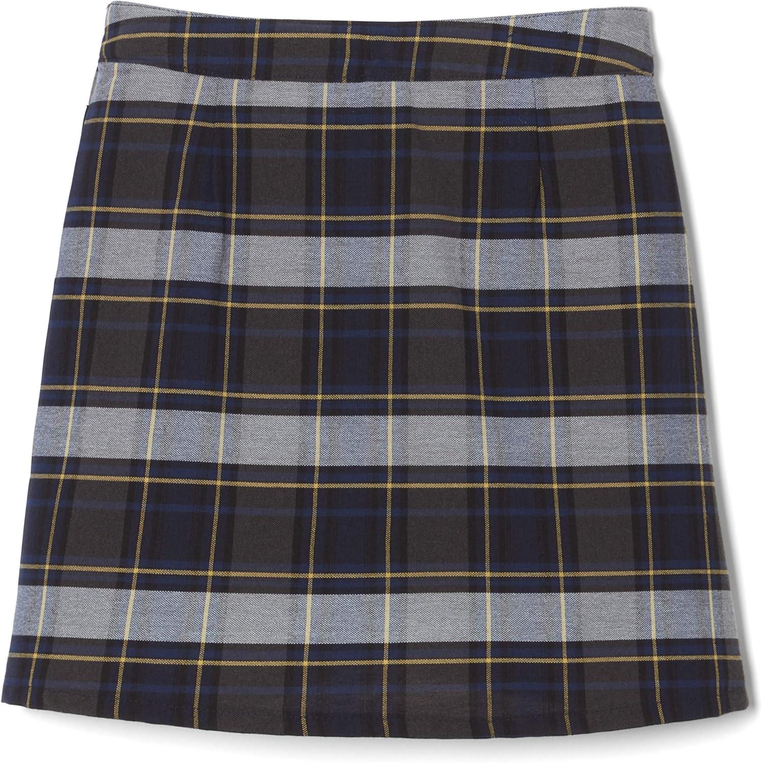 imageFrench Toast Girls Adjustable Waist Plaid 2Tab ScooterBlue Gold Plaid