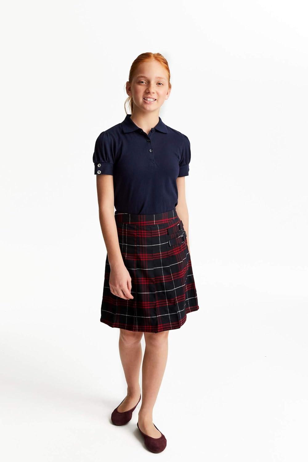 imageFrench Toast Girls Puff Sleeve Double Button PoloNavy