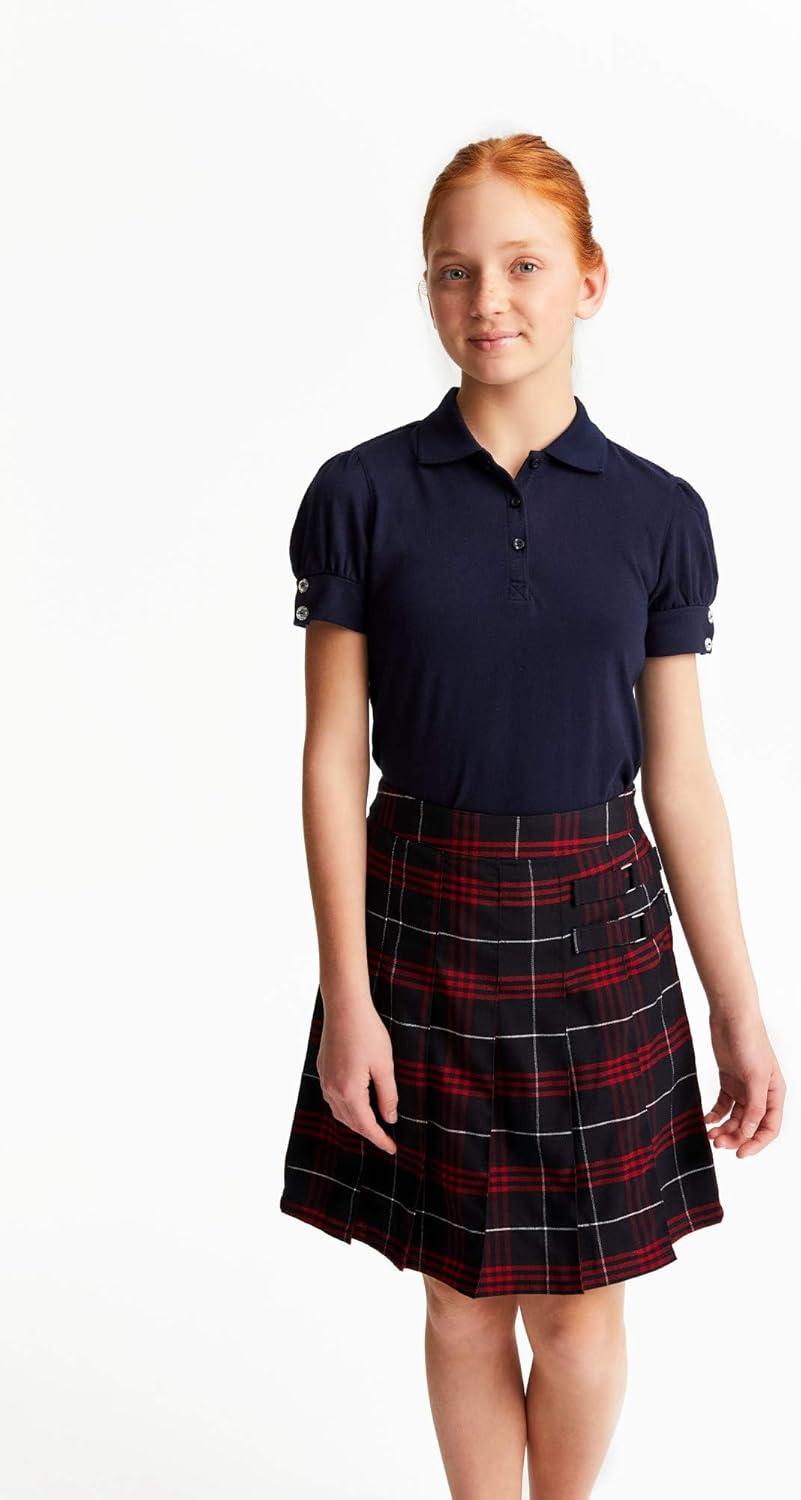 imageFrench Toast Girls Puff Sleeve Double Button PoloNavy