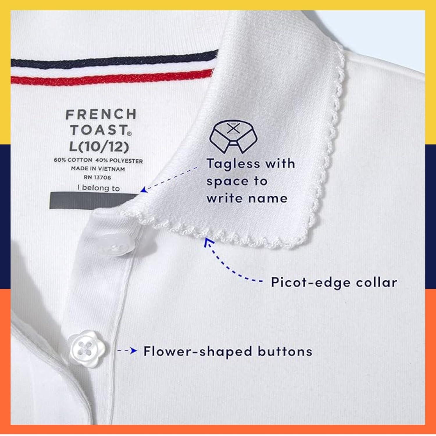 imageFrench Toast Girls Short Sleeve Picot Collar Polo School Uniform Shirt Standard and PlusHunter Green