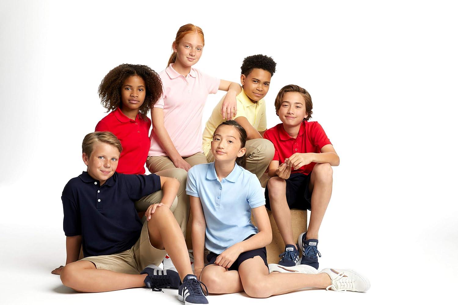 imageFrench Toast Girls Short Sleeve Picot Collar Polo School Uniform Shirt Standard and PlusRoyal