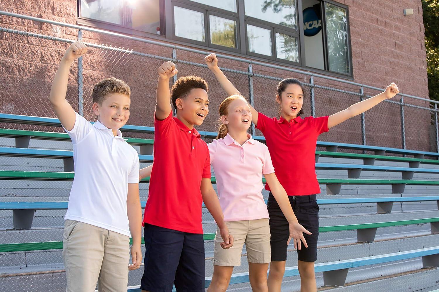 imageFrench Toast Girls Short Sleeve Picot Collar Polo School Uniform Shirt Standard and PlusRoyal