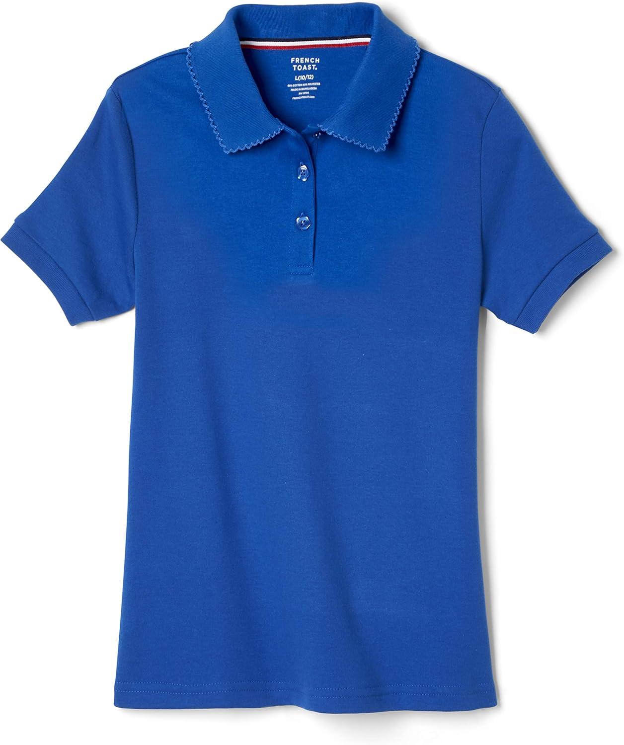 imageFrench Toast Girls Short Sleeve Picot Collar Polo School Uniform Shirt Standard and PlusRoyal