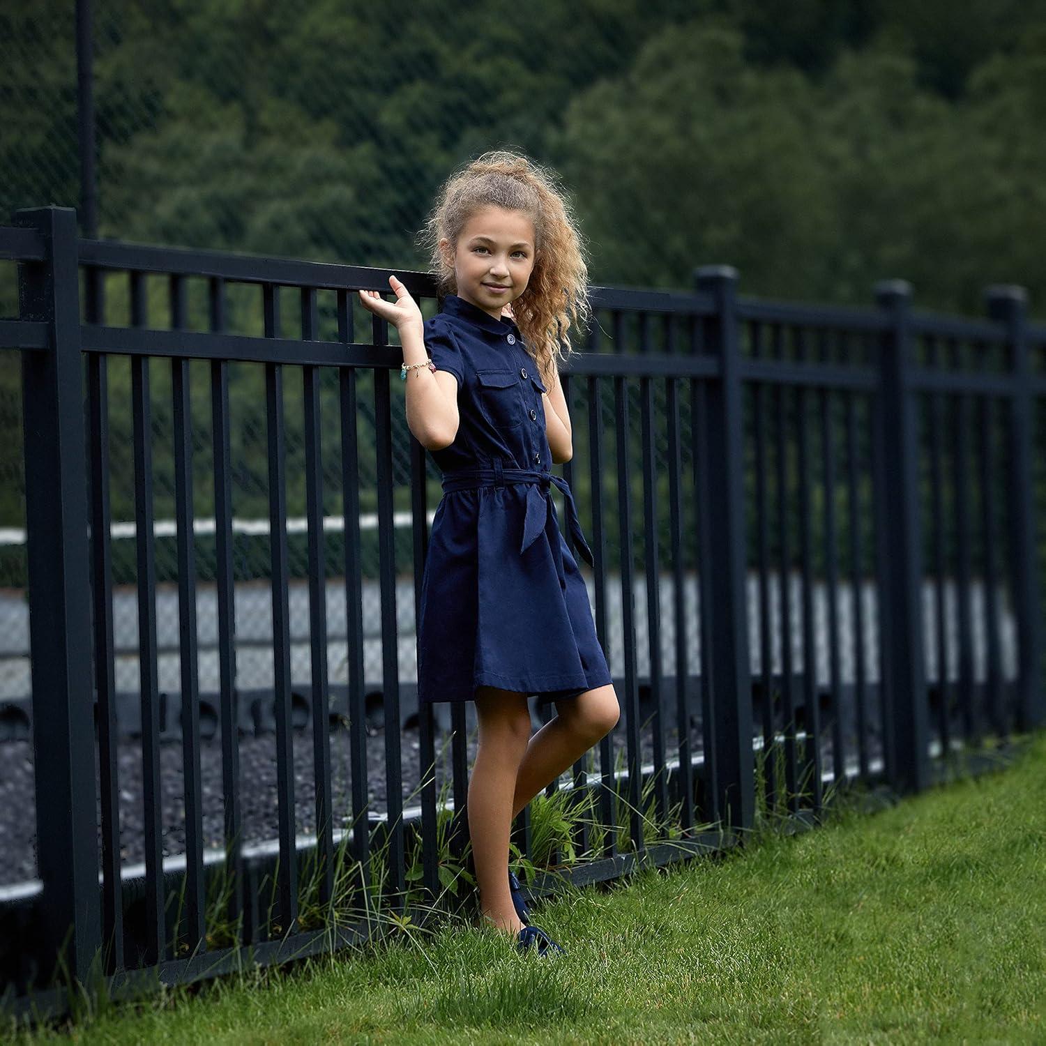 imageFrench Toast Girls Short Sleeve Safari DressNavy