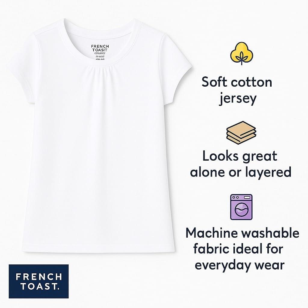 imageFrench Toast Girls Toddler Short Sleeve Crewneck Tee TShirtRed