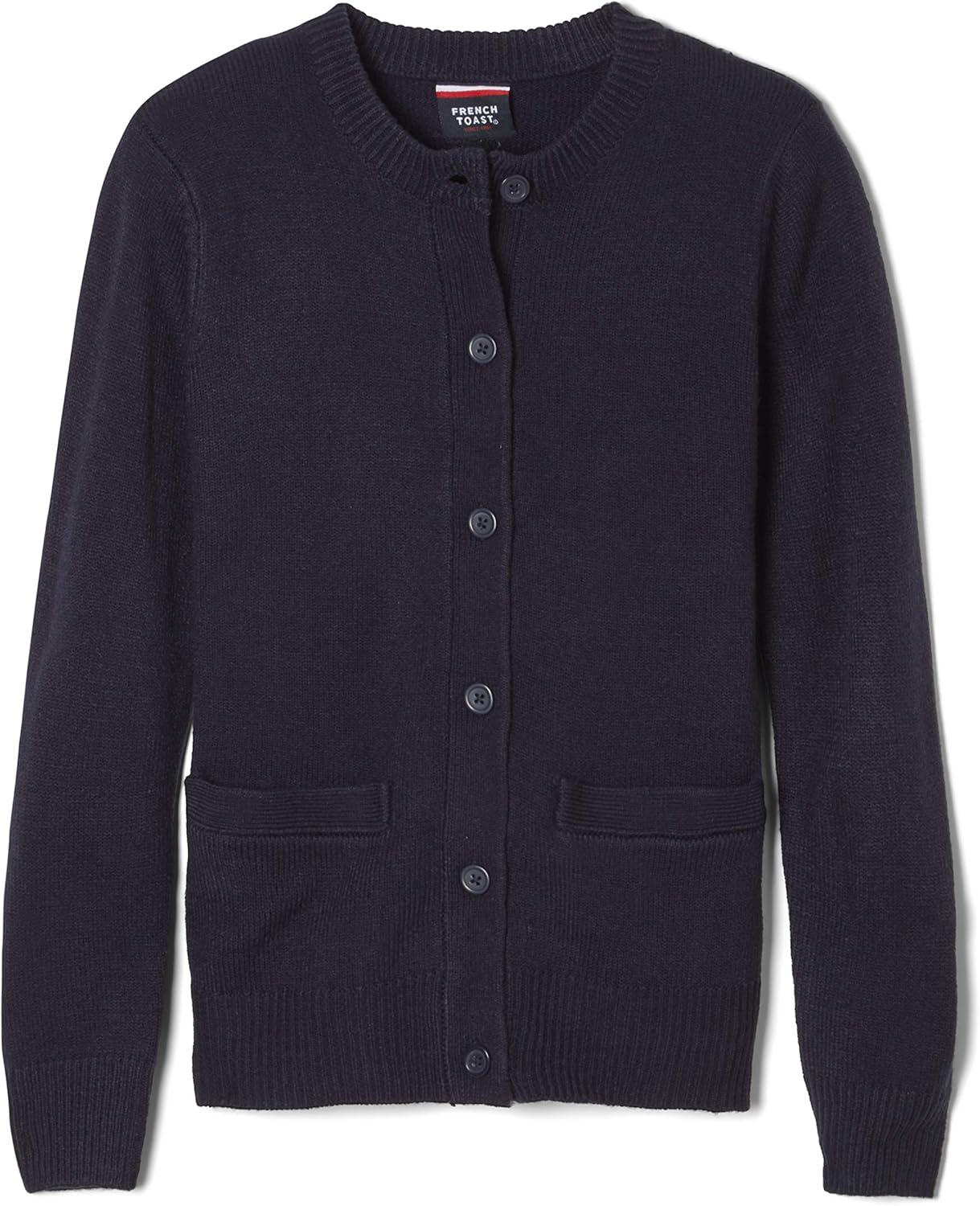 imageFrench Toast Little Girls Knit Cardigan SweaterNavy