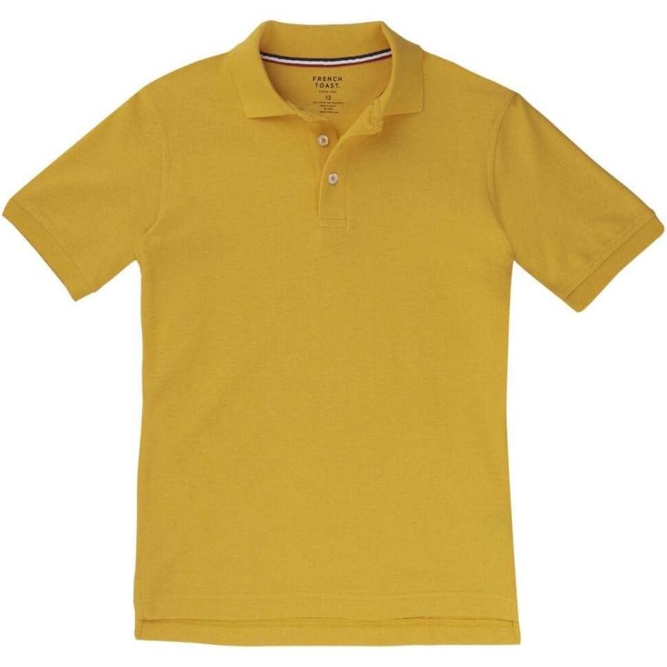 imageFrench Toast Boys Short Sleeve Pique Polo Shirt Standard amp Husky Black 10Gold