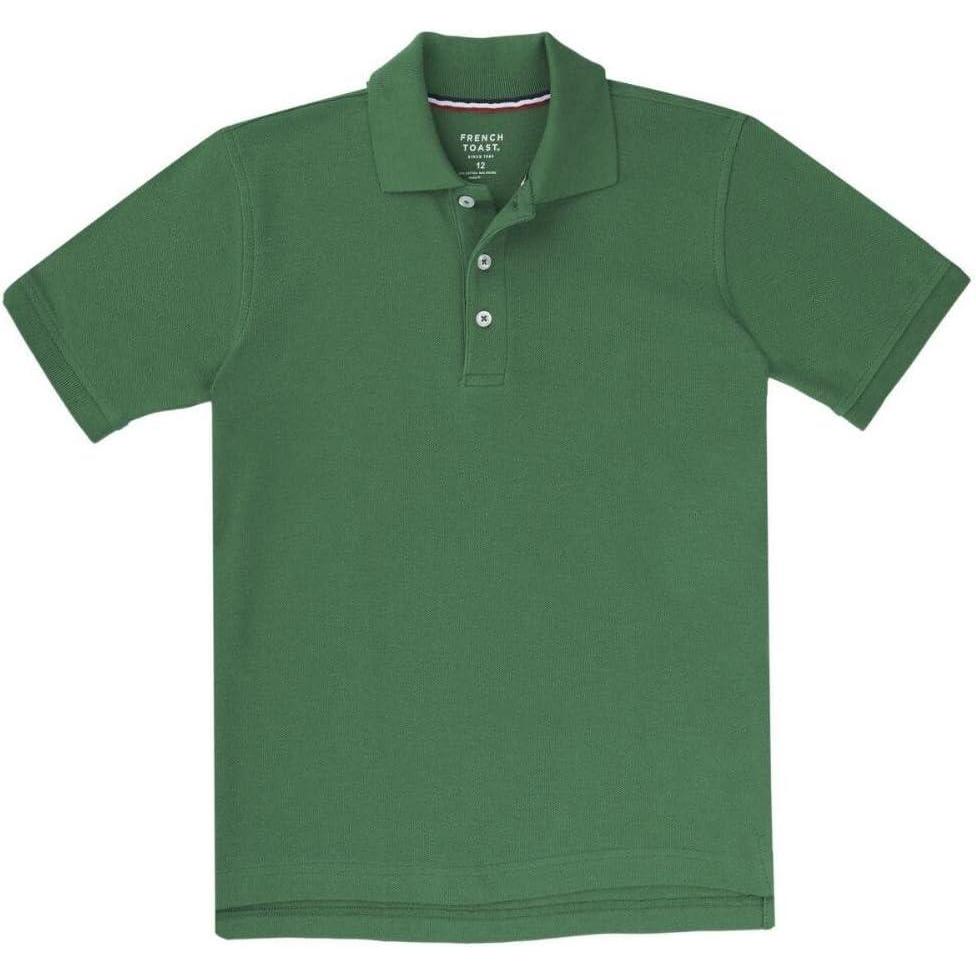 imageFrench Toast Boys Short Sleeve Pique Polo Shirt Standard amp Husky Black 10Kelly Green