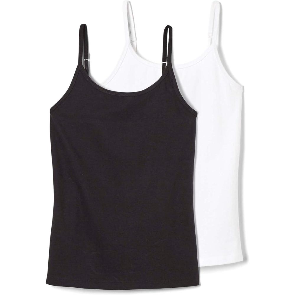 imageFrench Toast Girls 2Pack Basic Cami TopsBlackWhite