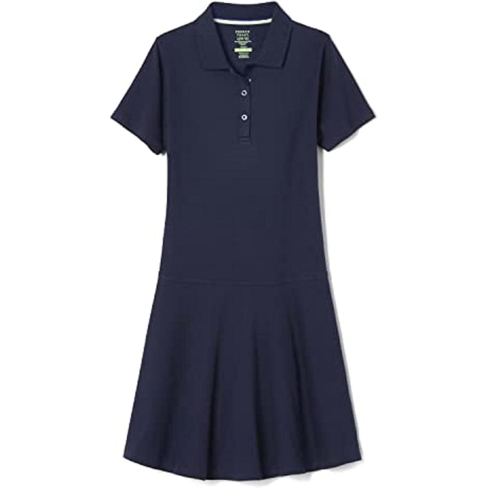 imageFrench Toast Girls Adaptive Short Sleeve Polo Dress with Hidden Hook and Loop Placket ClosureNavy