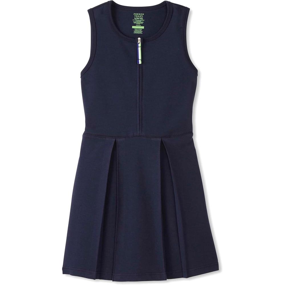 imageFrench Toast Girls Adaptive Zip Front Stretch Ponte JumperNavy