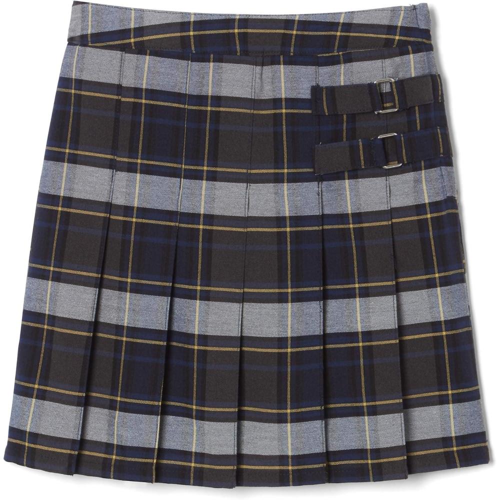 imageFrench Toast Girls Adjustable Waist Plaid 2Tab ScooterBlue  Gold Plaid