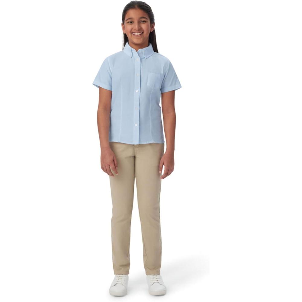 imageFrench Toast Girls Fitted Short Sleeve WrinkleResistant BlouseLight Blue