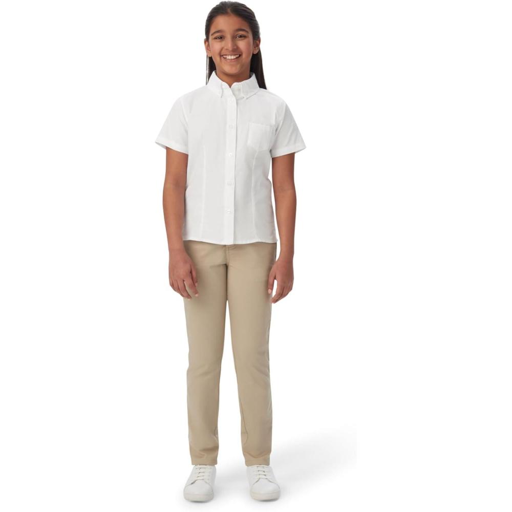 imageFrench Toast Girls Fitted Short Sleeve WrinkleResistant BlouseWhite