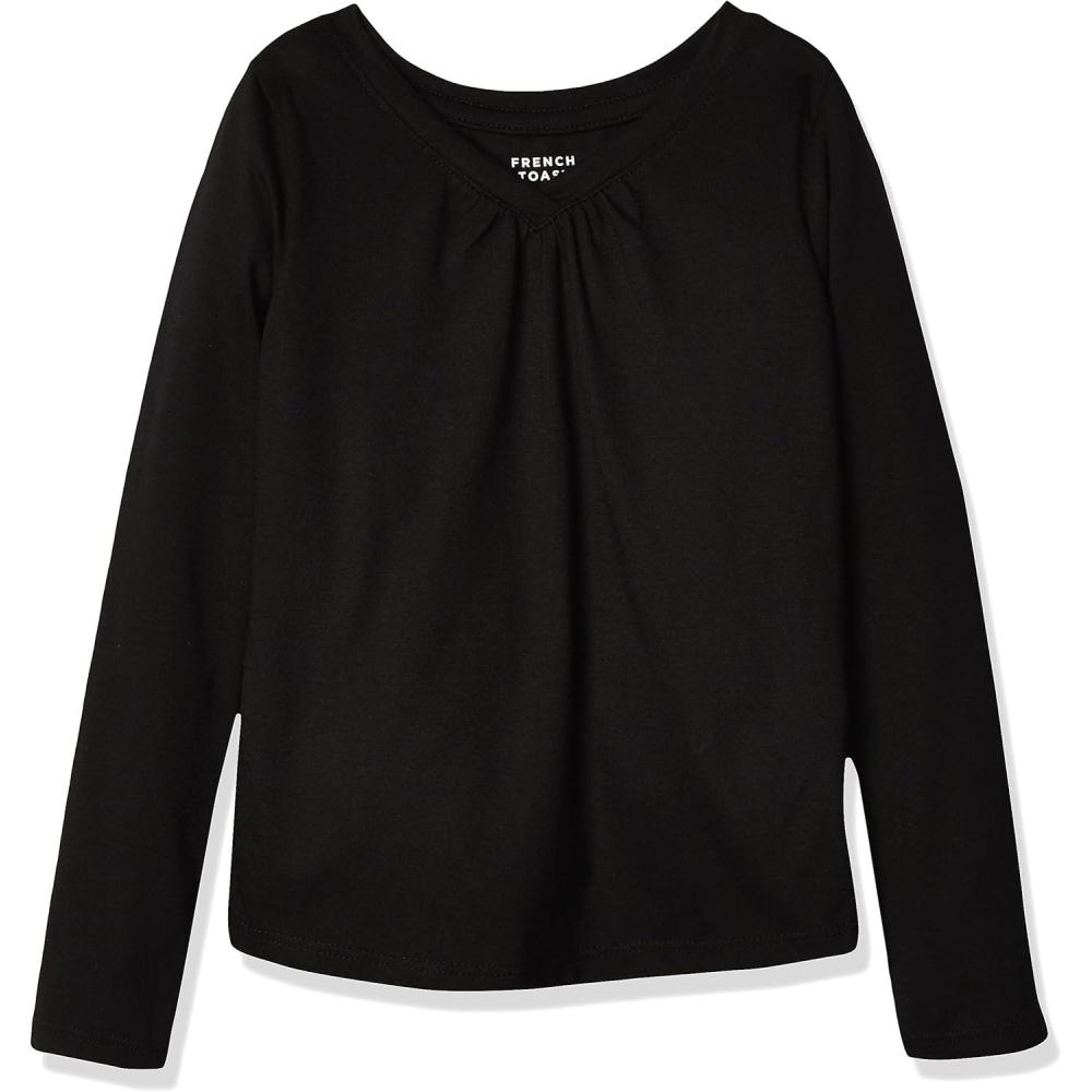 imageFrench Toast Girls Long Sleeve VNeck TeeBlack