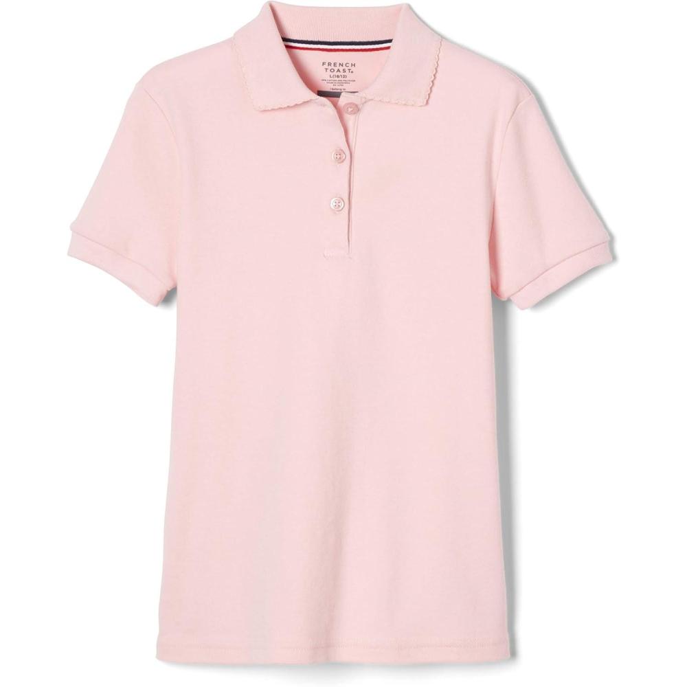 imageFrench Toast Girls Picot Collar Polo Short Sleeve Shirt Kids Standard amp Plus Size Pink 1012