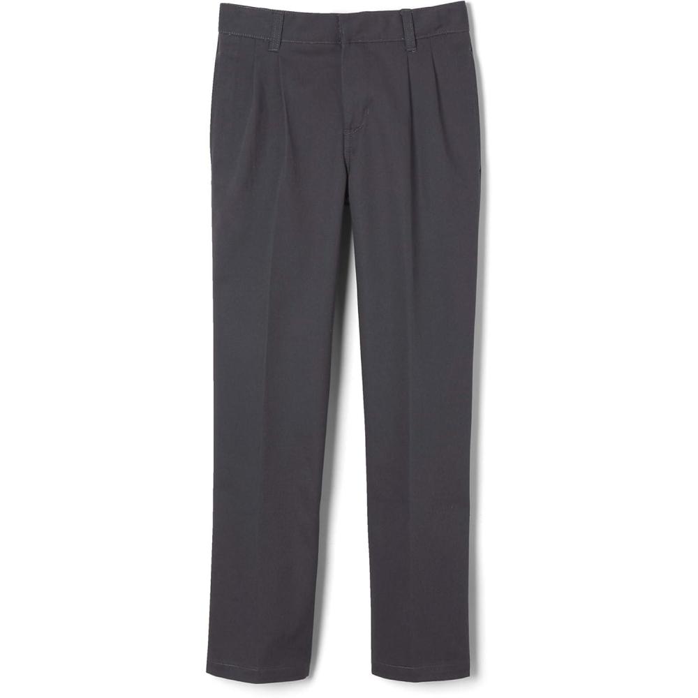 imageFrench Toast Little Boys Pleated Double Knee Pant with Adjustable WaistHeather Gray