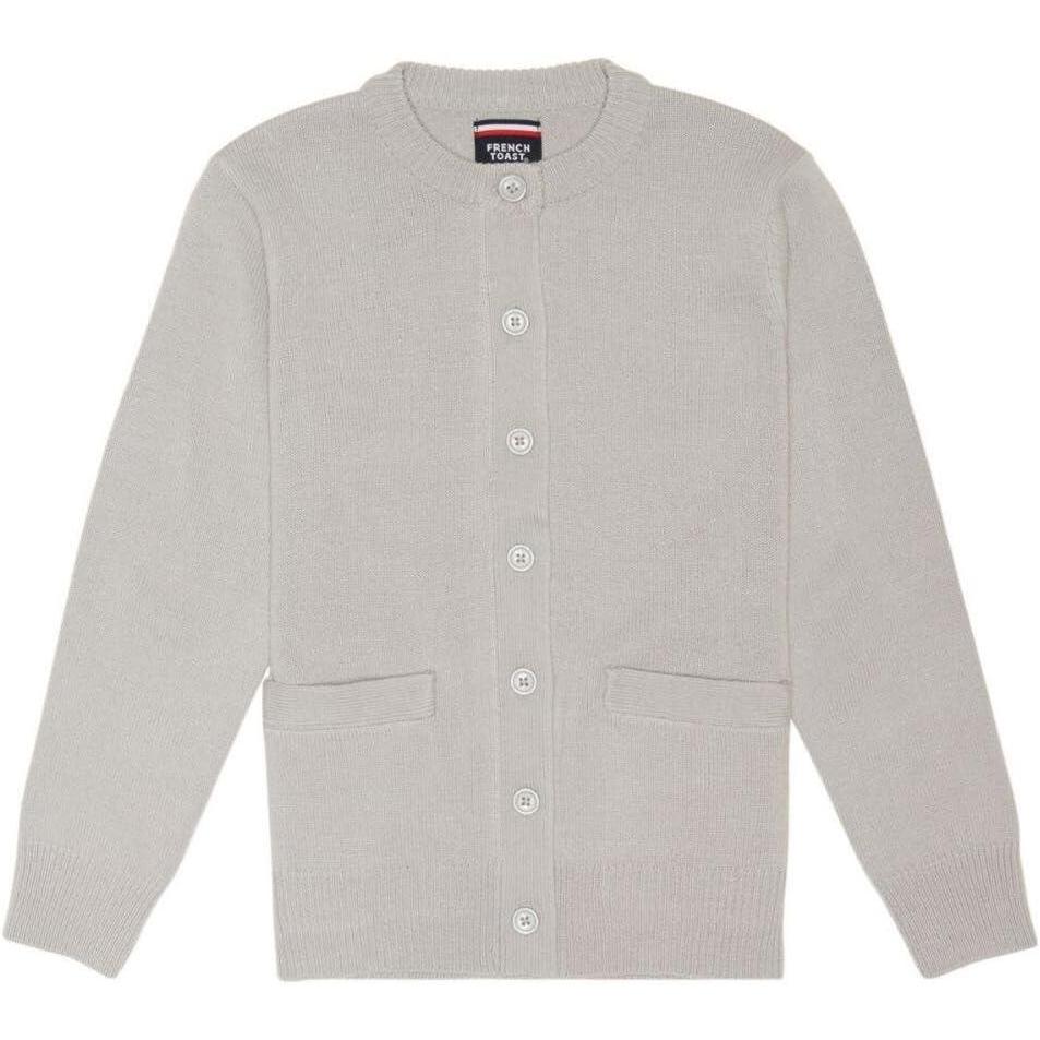 imageFrench Toast Little Girls Knit Cardigan SweaterHeather Gray